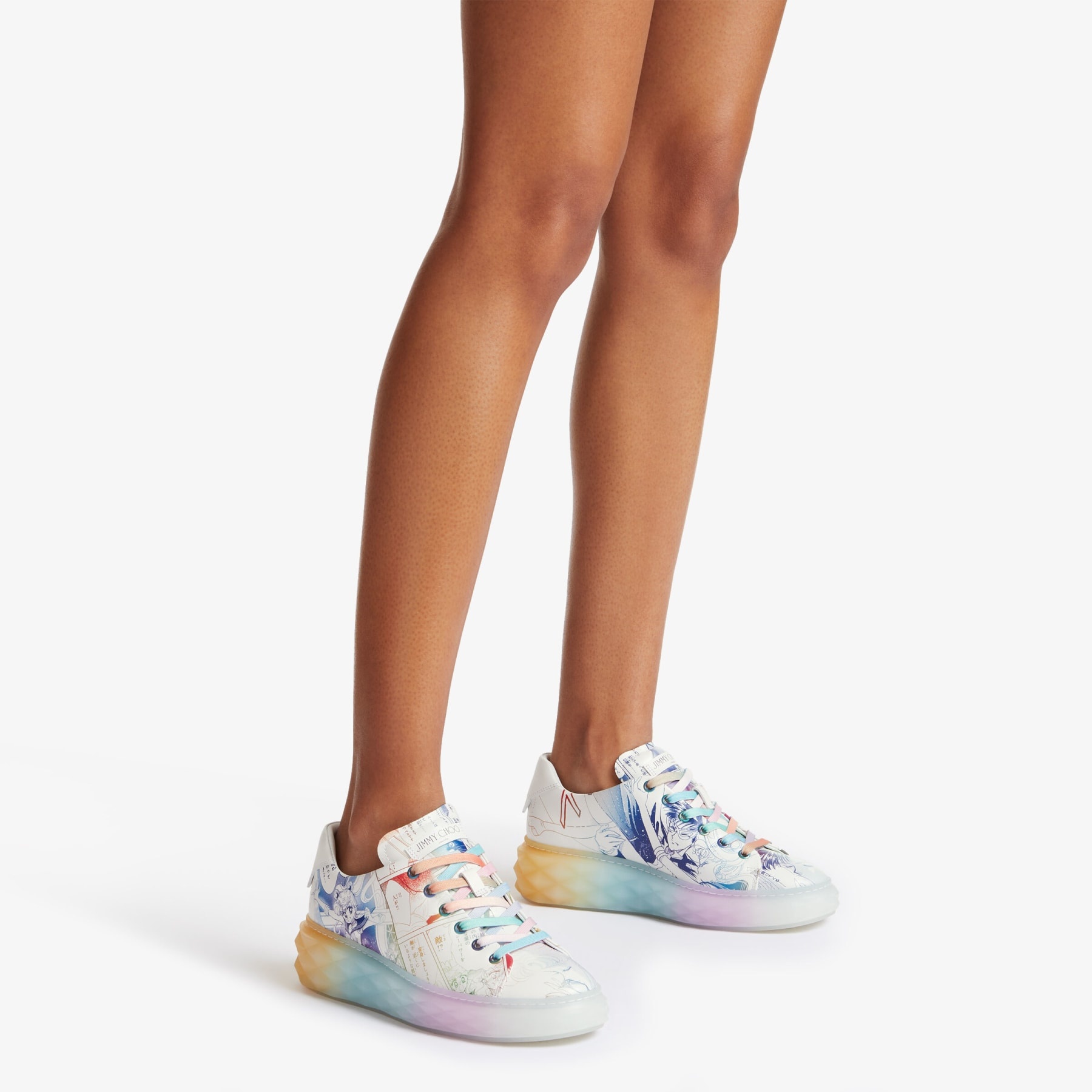 Collage Diamond Light Maxi
Rainbow Manga Printed Leather Low-Top Trainers - 2