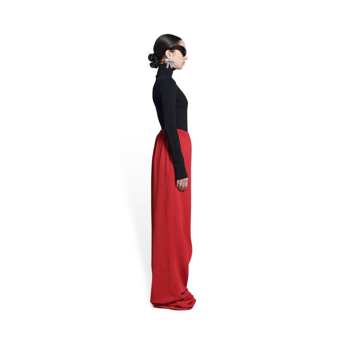 Women's Baggy Pants in Red - 3