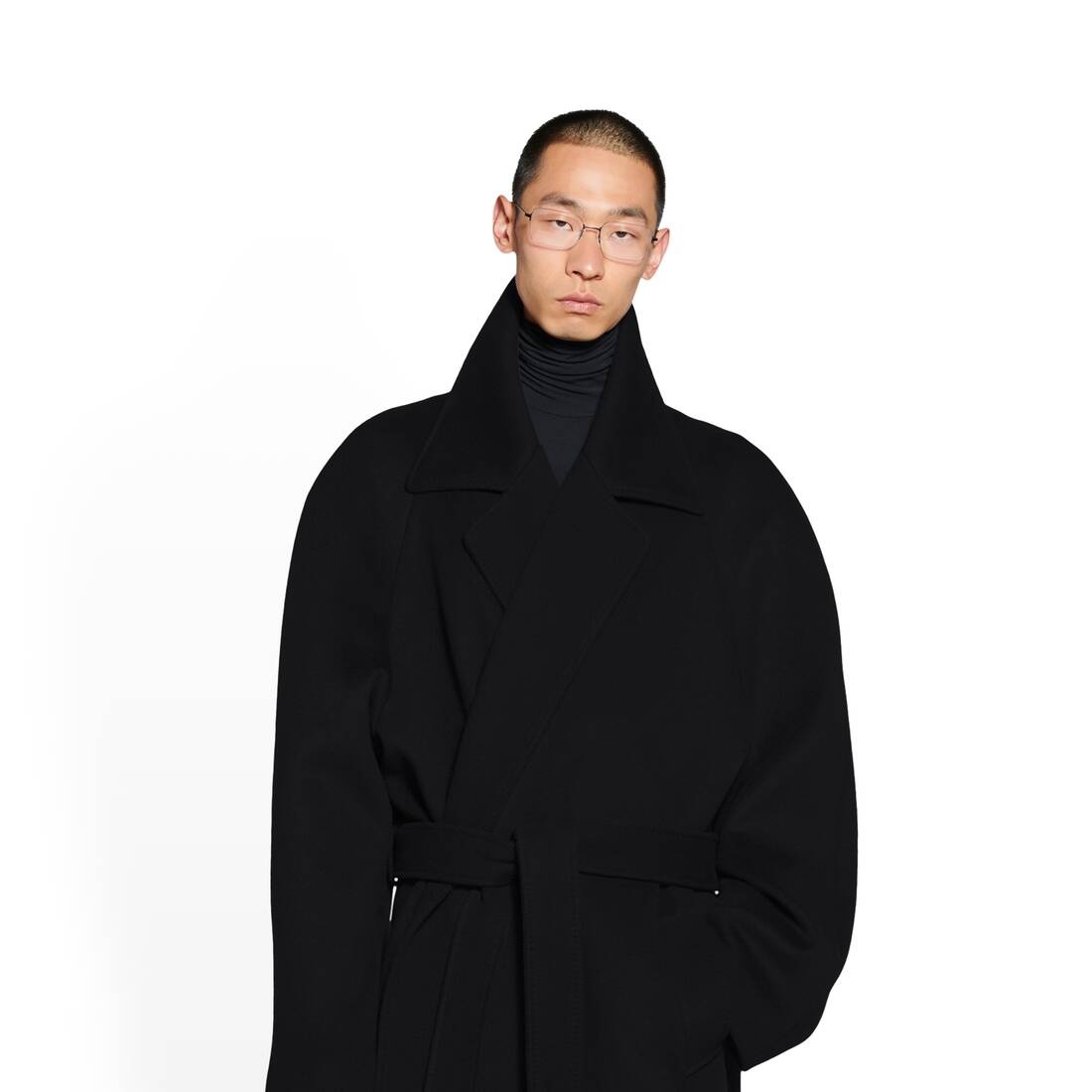 Women's Raglan Coat in Black - 5