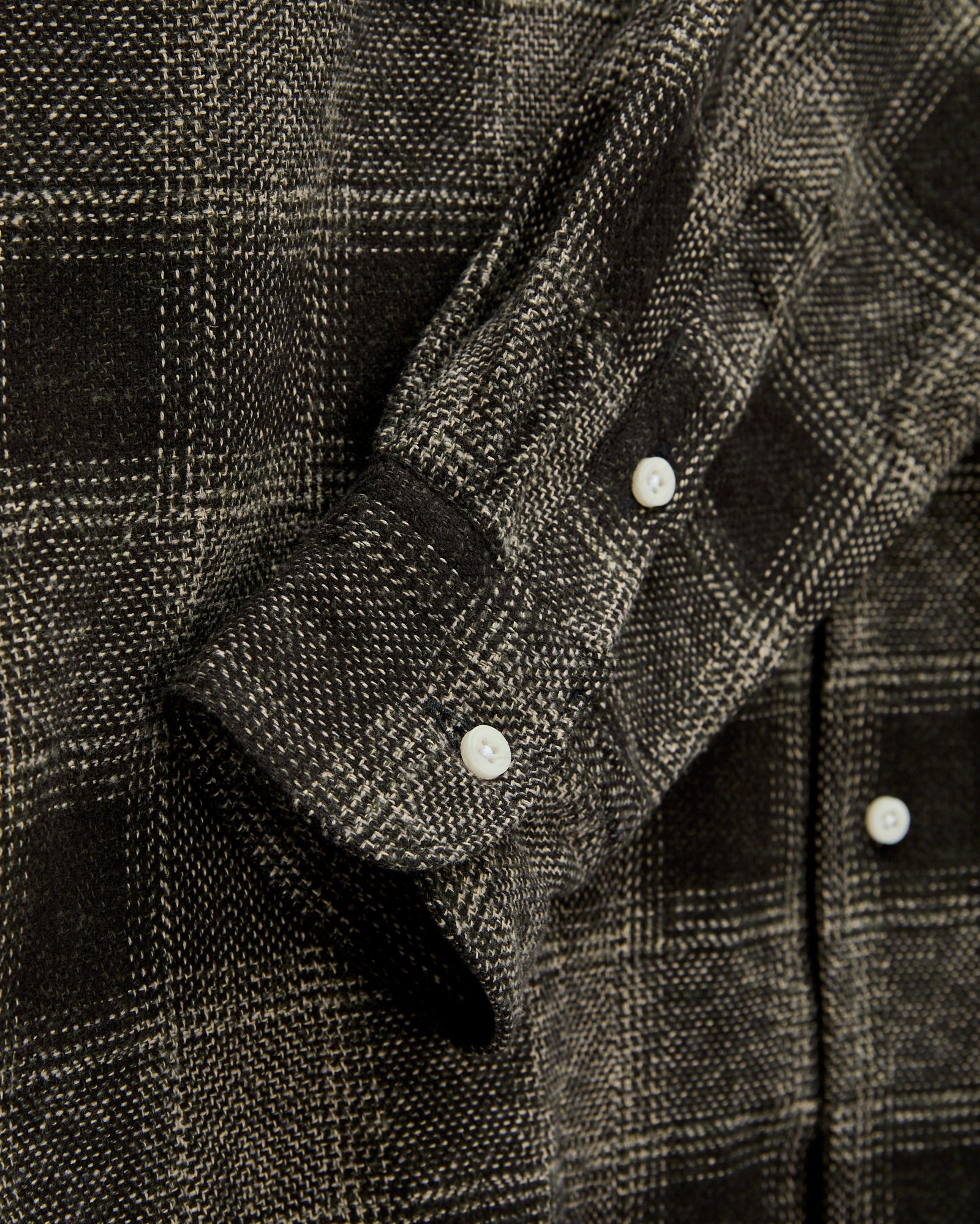 Tweed Check Camp Shirt in Black - 6