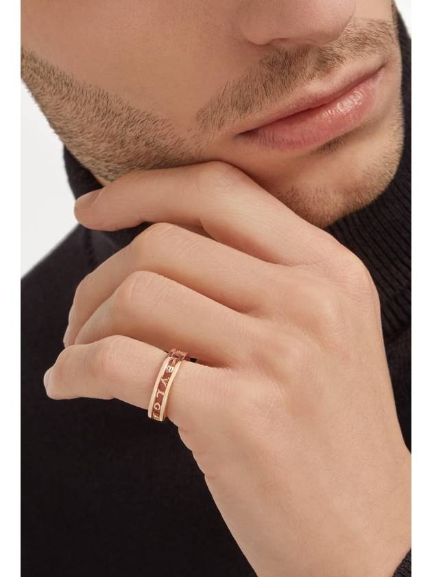 B.Zero1 Openwork Logo Spiral Ring Rose Gold - 6