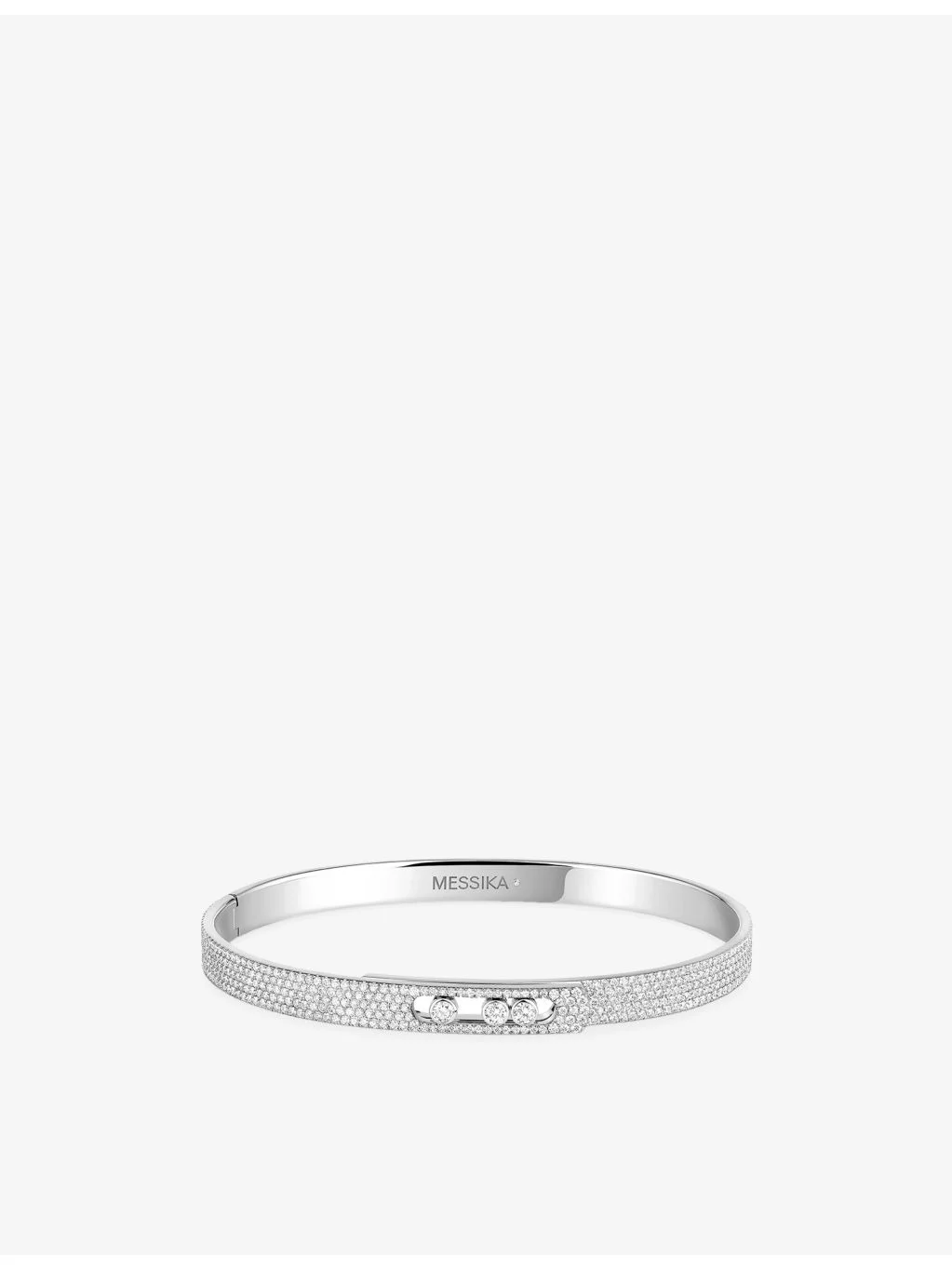 Move Noa Small Pave 18ct Gold And 1.45ct Diamond Bangle Bracelet - 1
