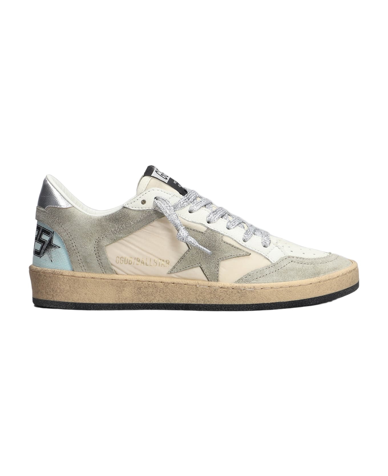 Ball Star Sneakers In Beige Leather And Fabric - 1