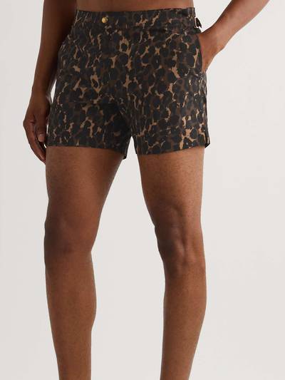 TOM FORD Slim-Fit Short-Length Leopard-Print Swim Shorts outlook