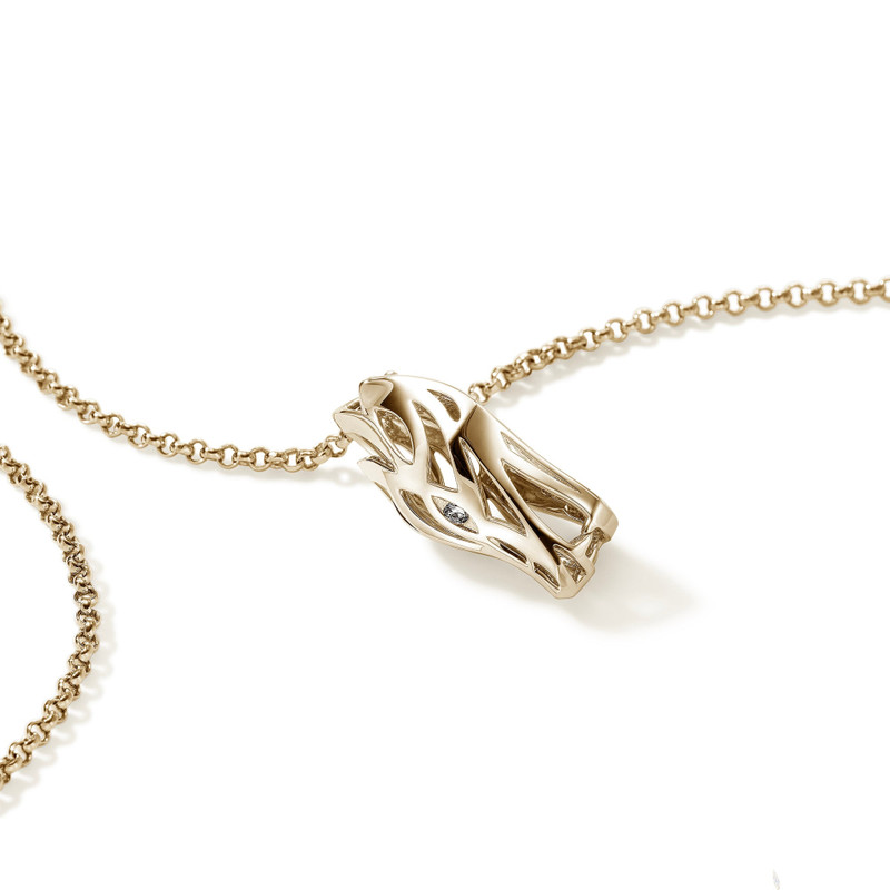 Naga Pendant Necklace, Gold 3