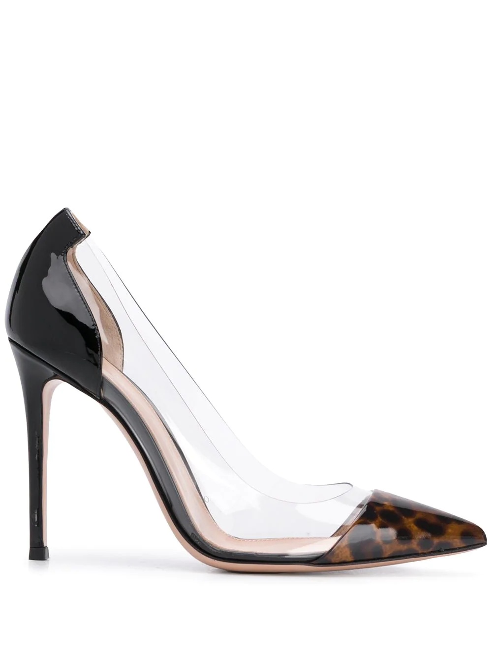 leopard print perspex pumps - 1