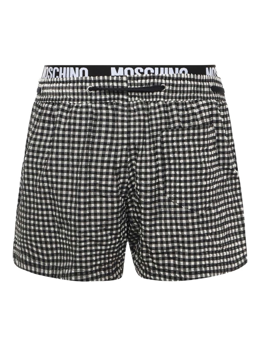 gingham-check pattern swim shorts - 2