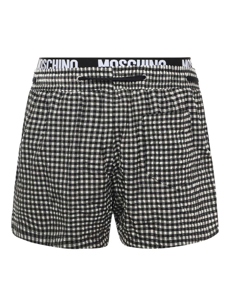Moschino gingham-check pattern swim shorts outlook