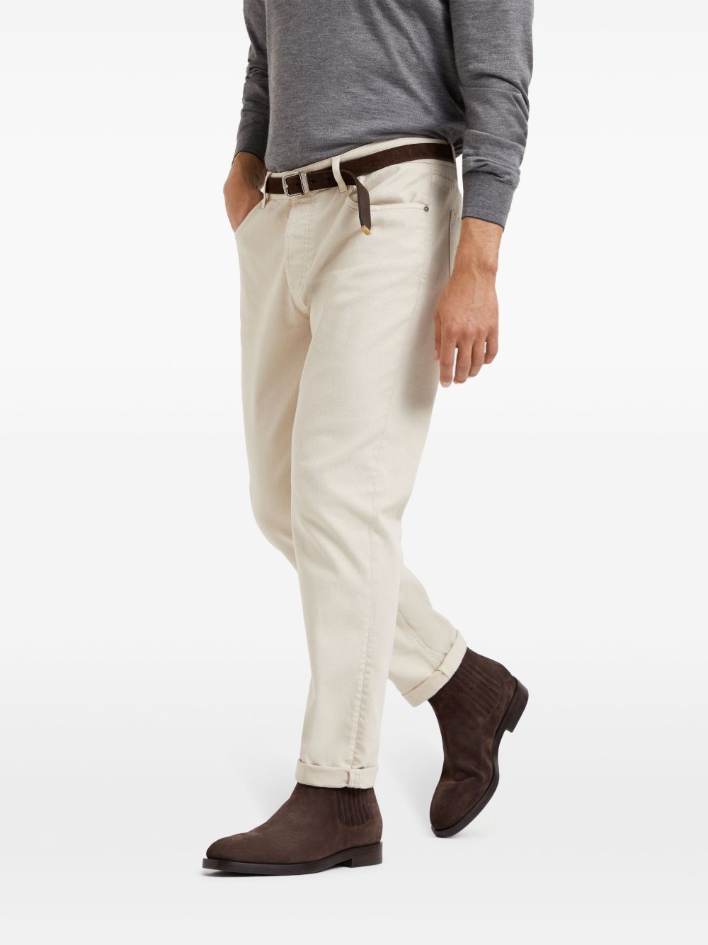 straight-leg stretch-cotton trousers - 2