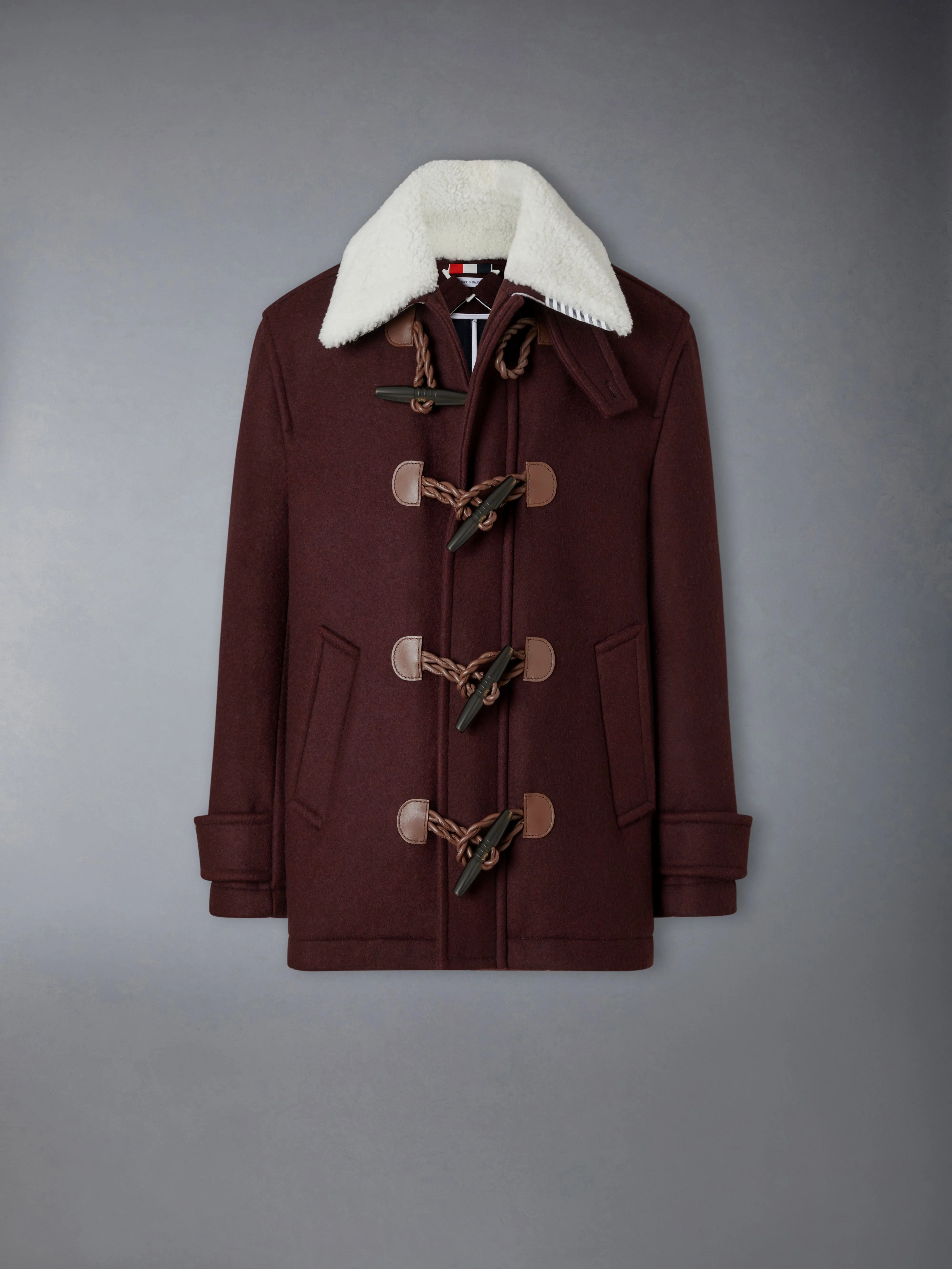 DOUBLE FACE MELTON WIDE SHOULDER SHELL COAT - 1