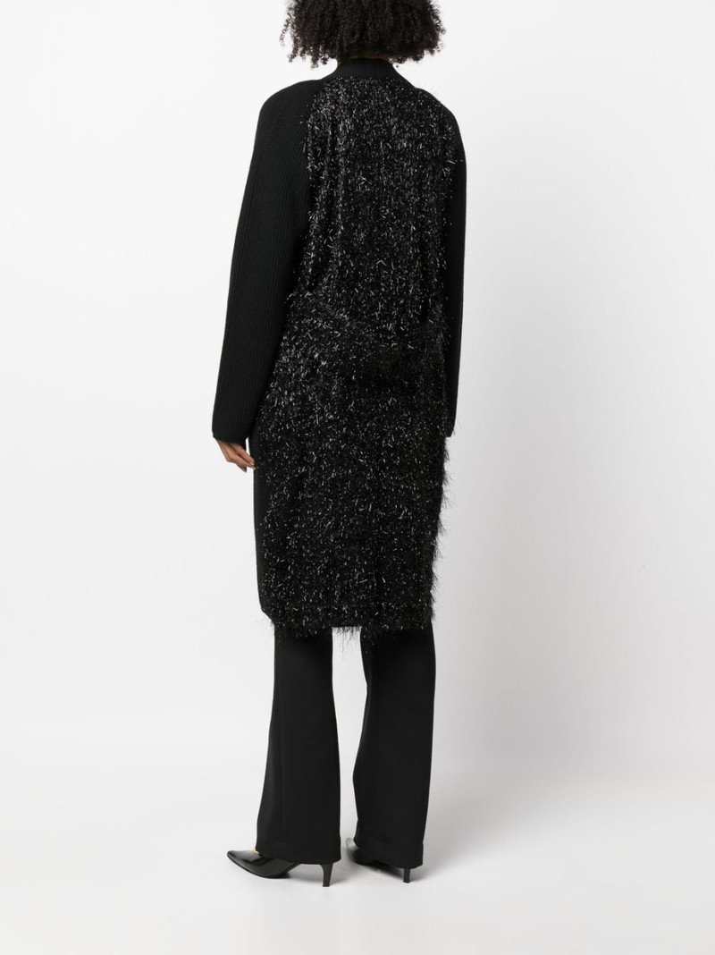 bouclÃ©-detailing knitted cardi-coat 4
