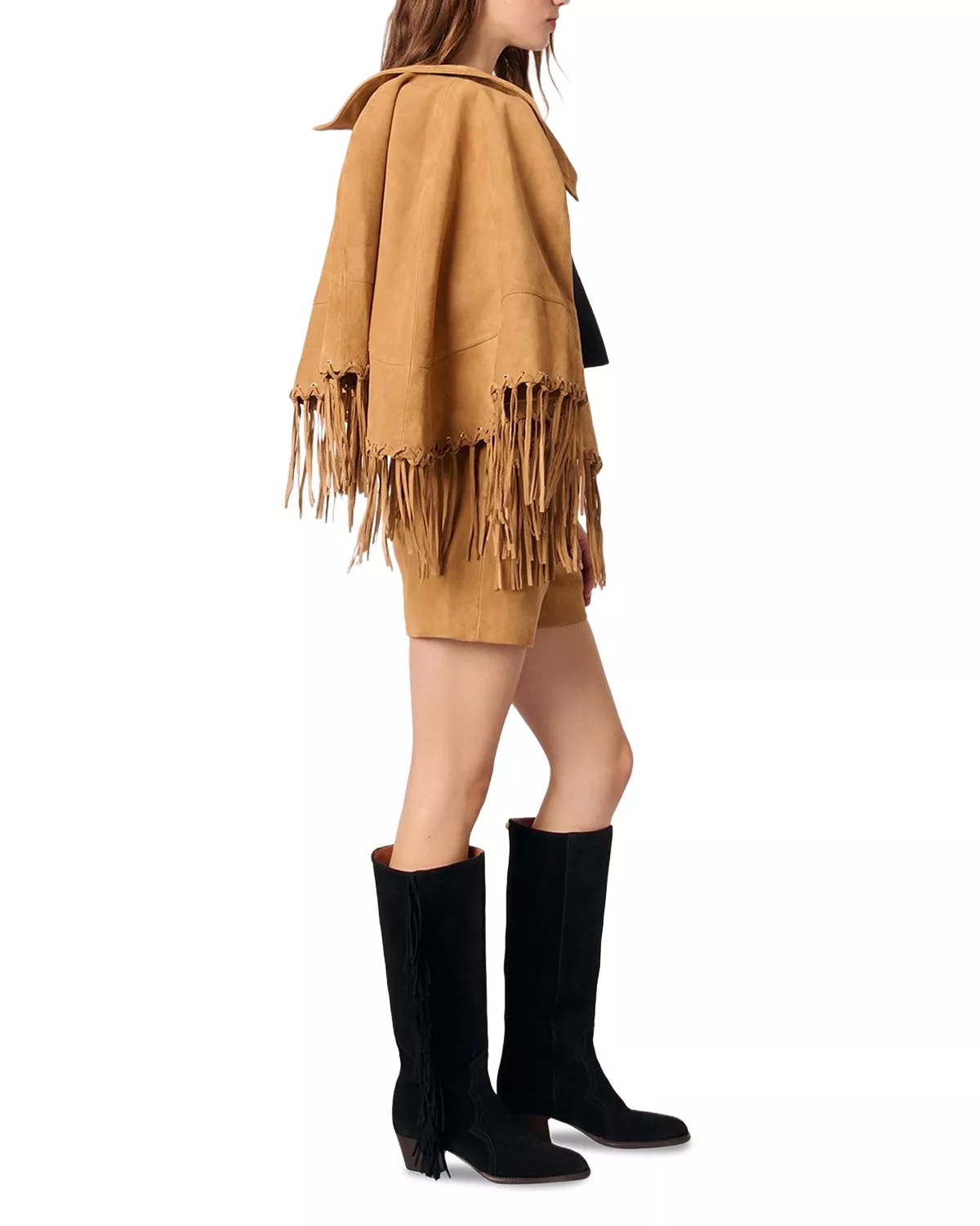 Fringed Nubuck Shorts - 7