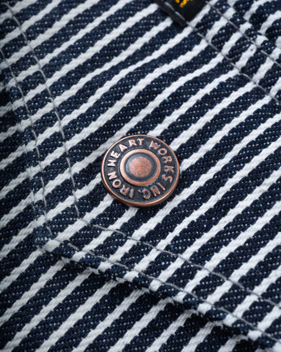 IHSH-421-IND 12oz Hickory Stripe CPO Shirt Indigo - 7