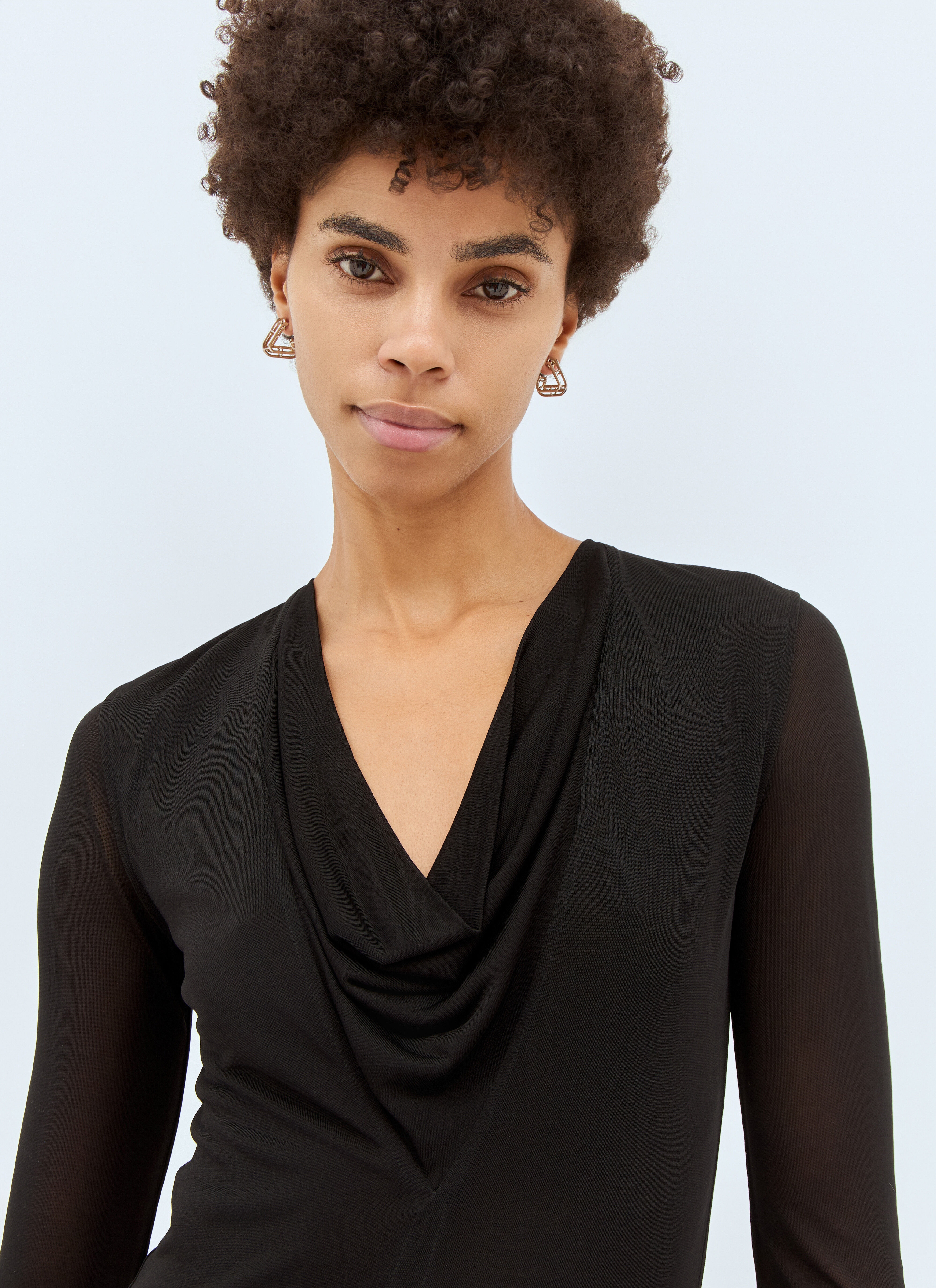 Draped V-Neck Maxi Dress - 3