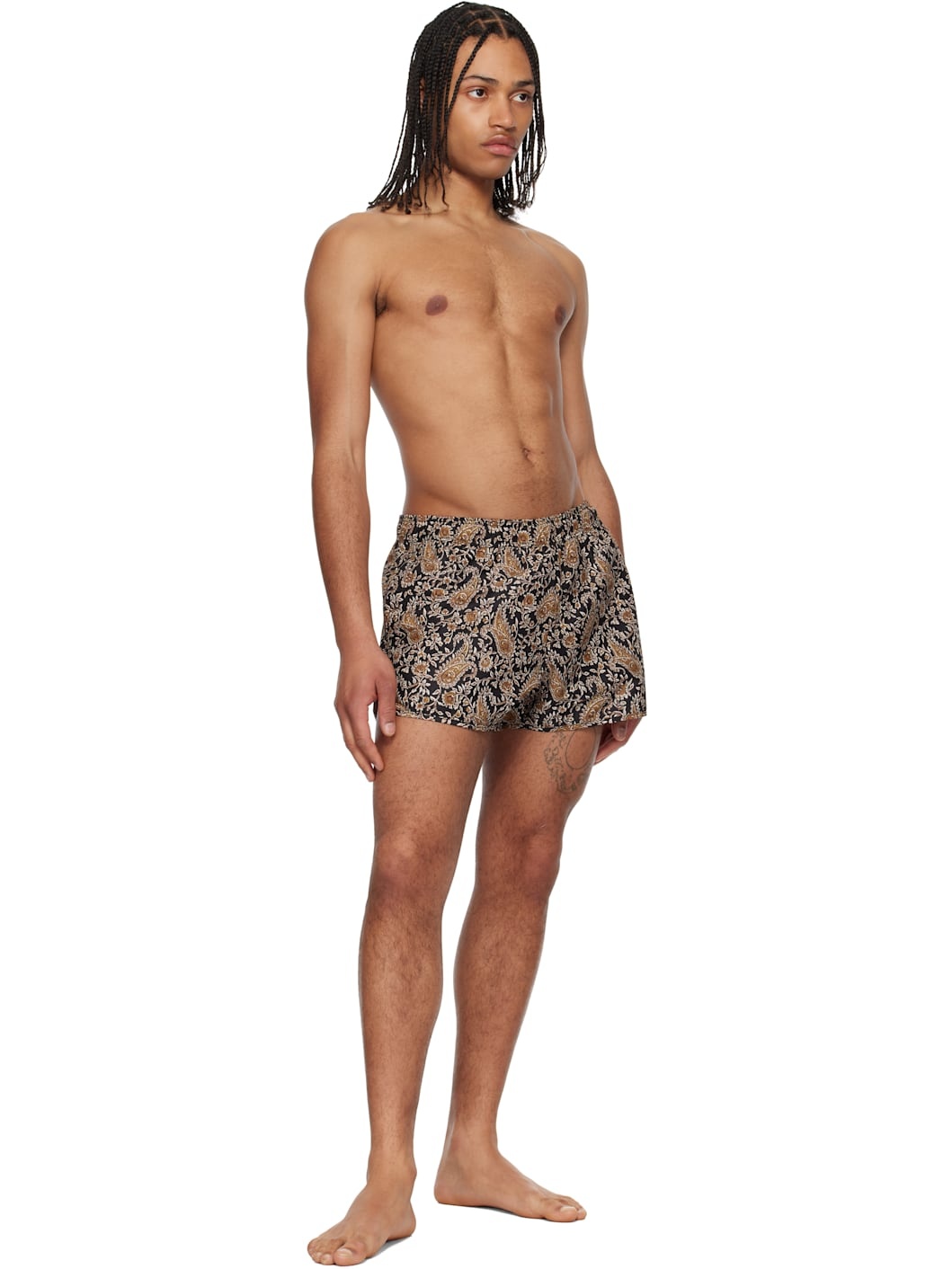 Black & Brown Vicente Swim Shorts - 4