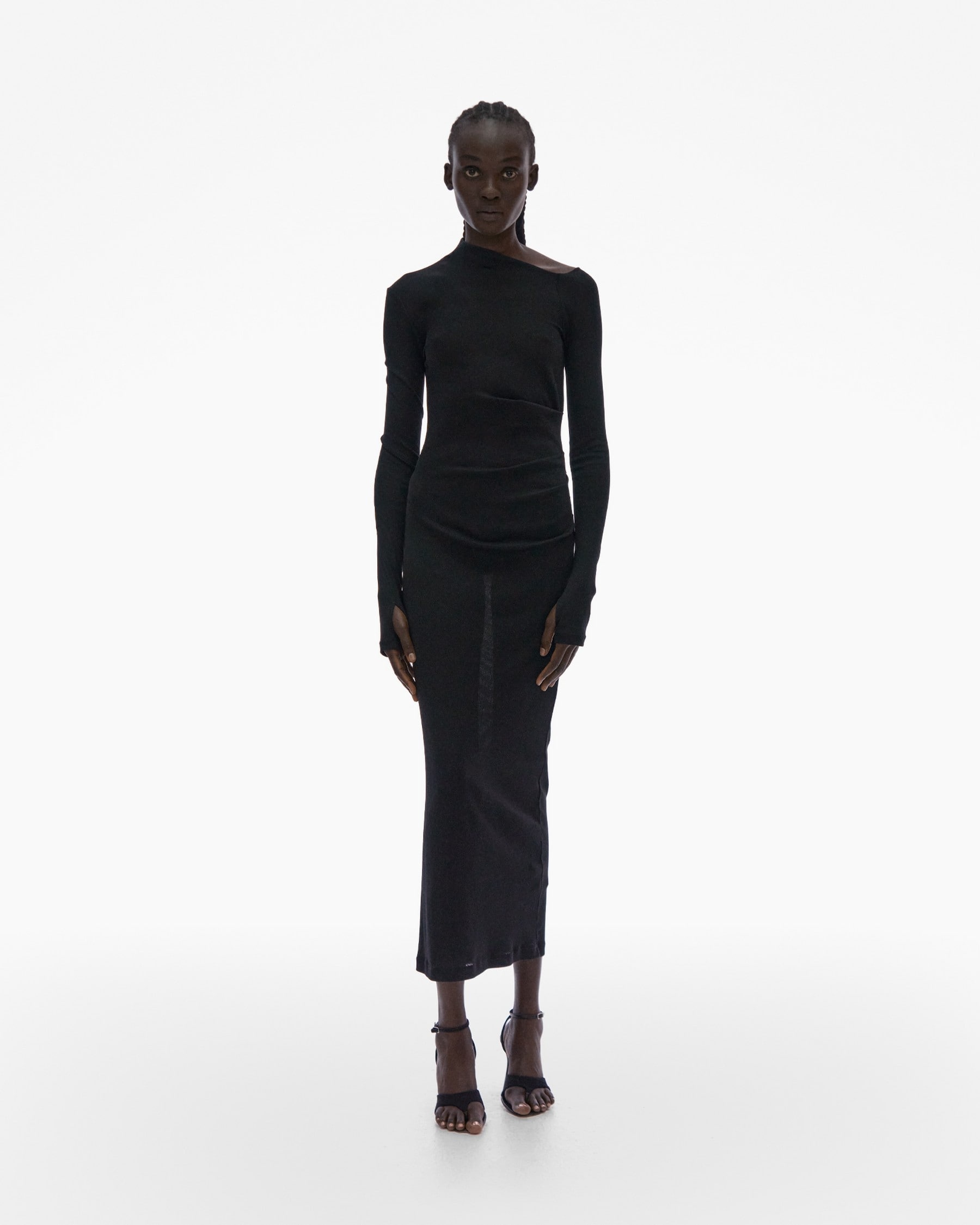 RIB ASYMMETRIC DRESS - 3