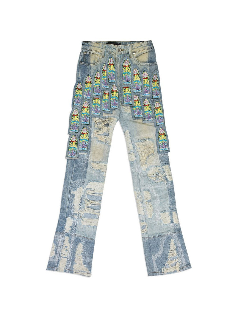 Coliseum Fusion distressed cropped jeans 1