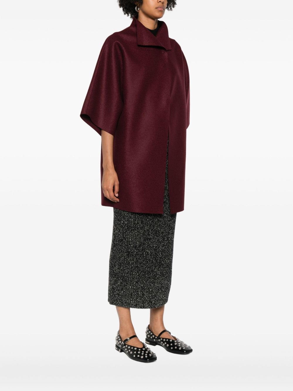 short-sleeve collared coat - 3