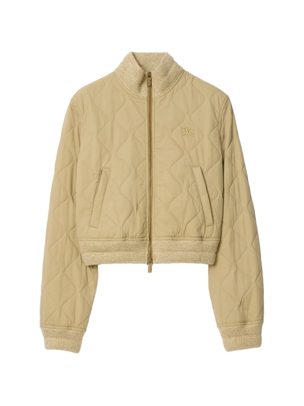 quilted embroidered bomber jacket - 1