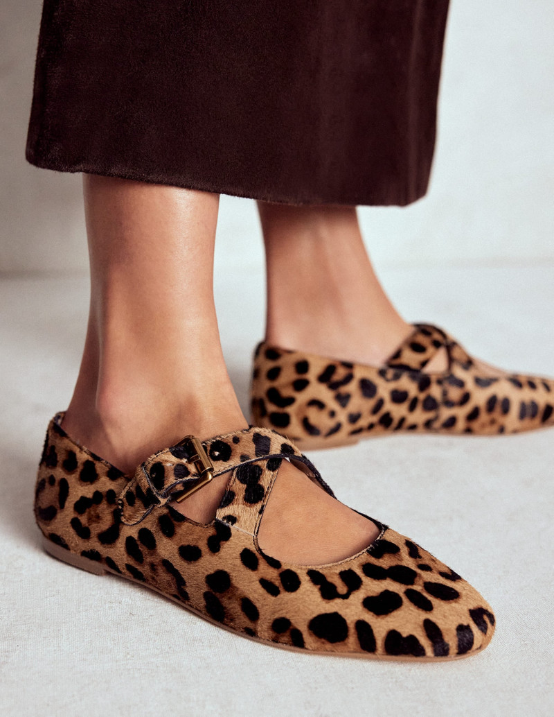 BODEN Cross Strap Mary Jane-Classic Leopard outlook