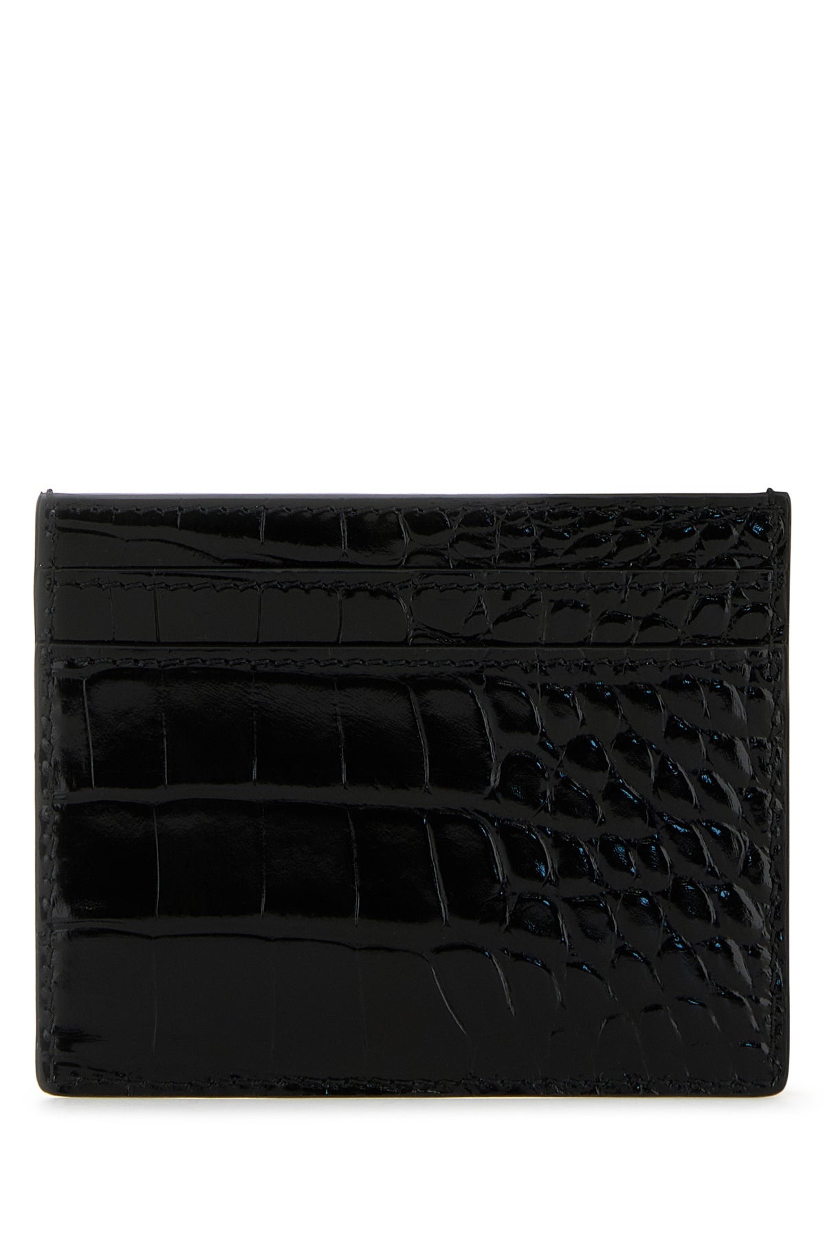 Black leather VLogo card holder - 3