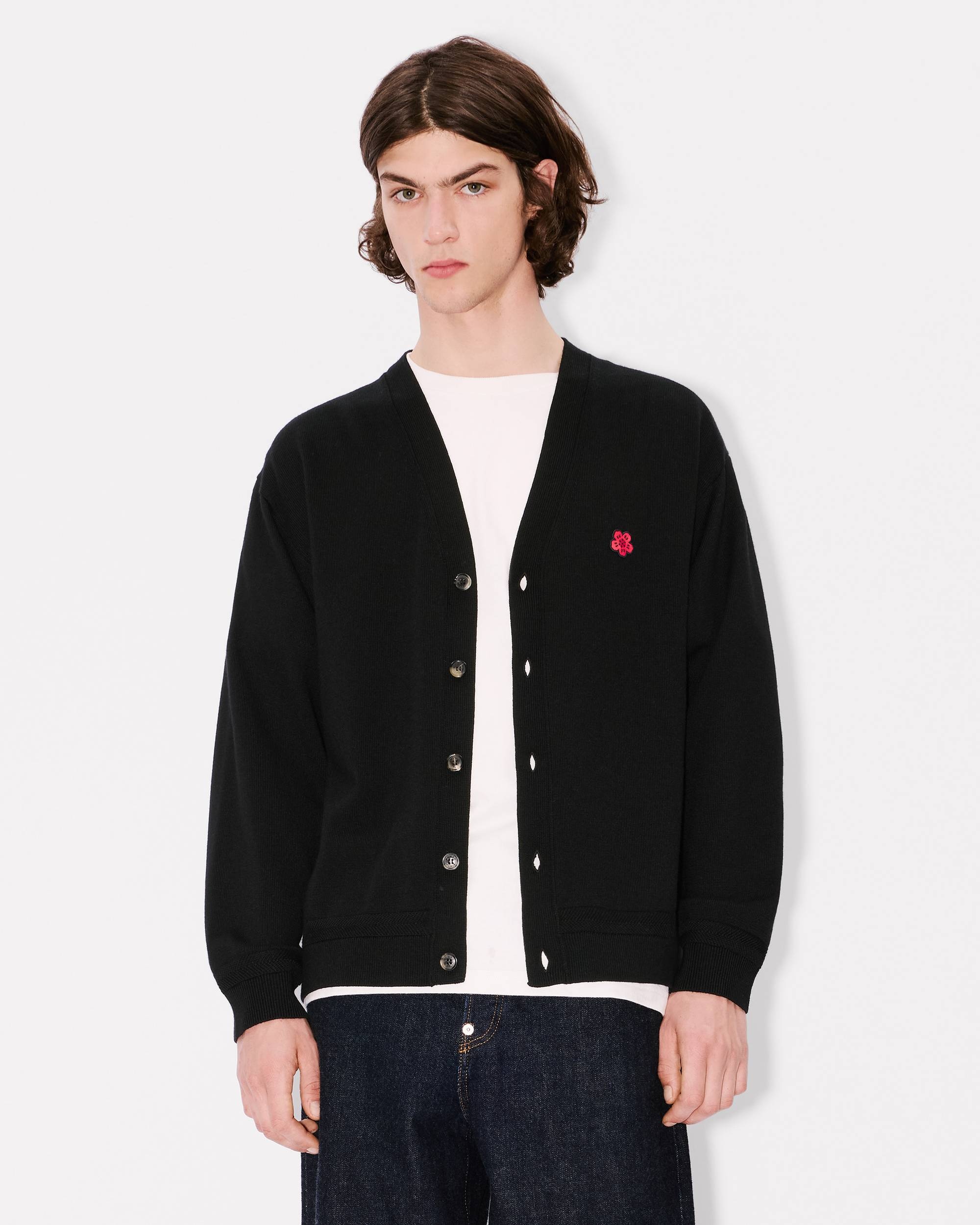 'Boke Flower' embroidered cardigan in Merino wool - 3