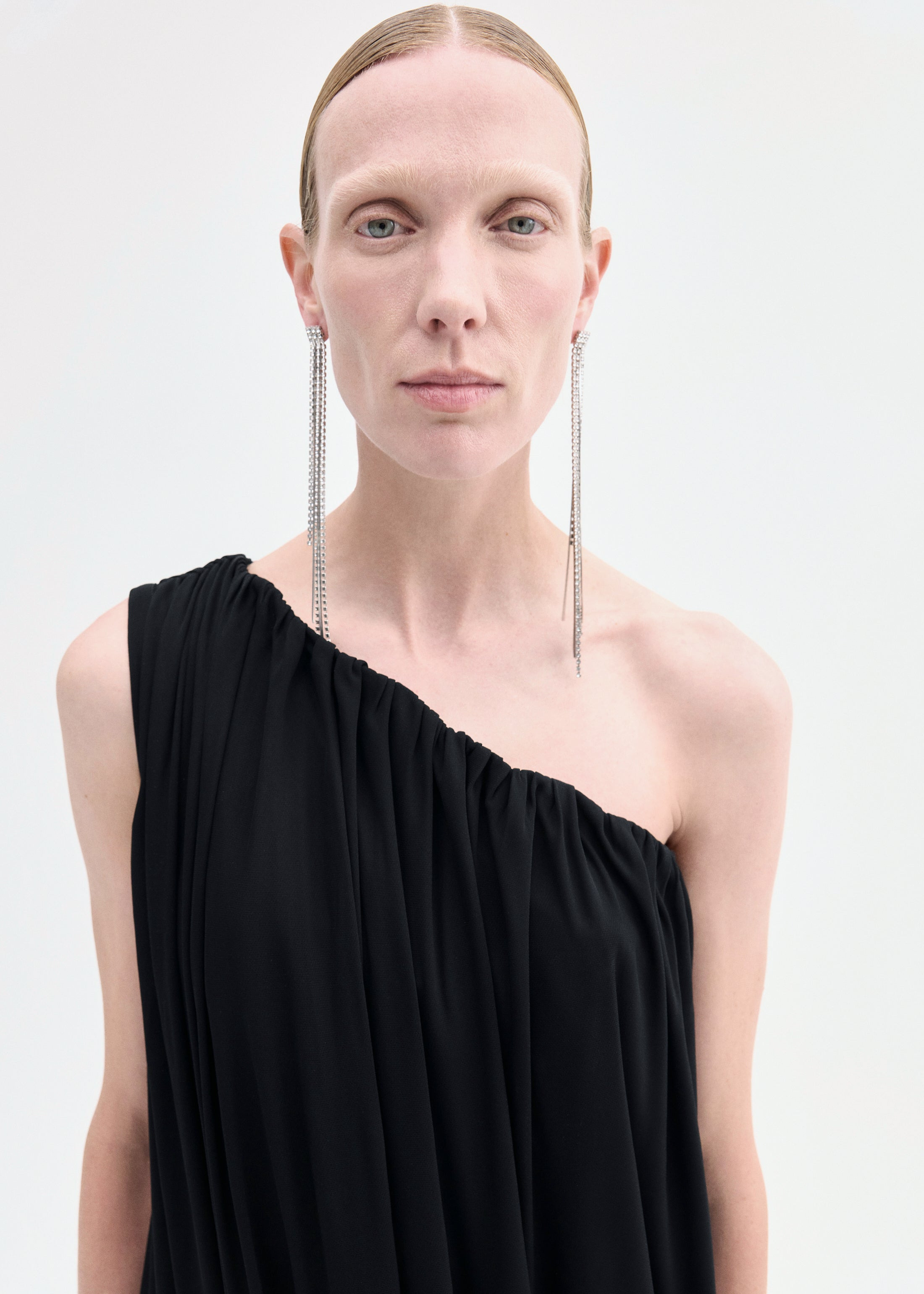 One-Shoulder Dress in Viscose Jersey - 4