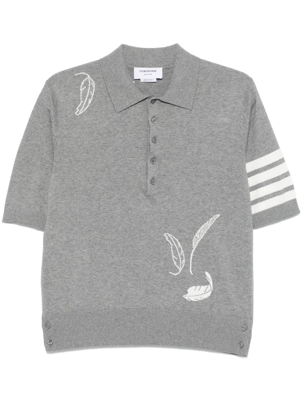 THOM BROWNE - Men Feather Jersey Intasia Ss Polo - 4