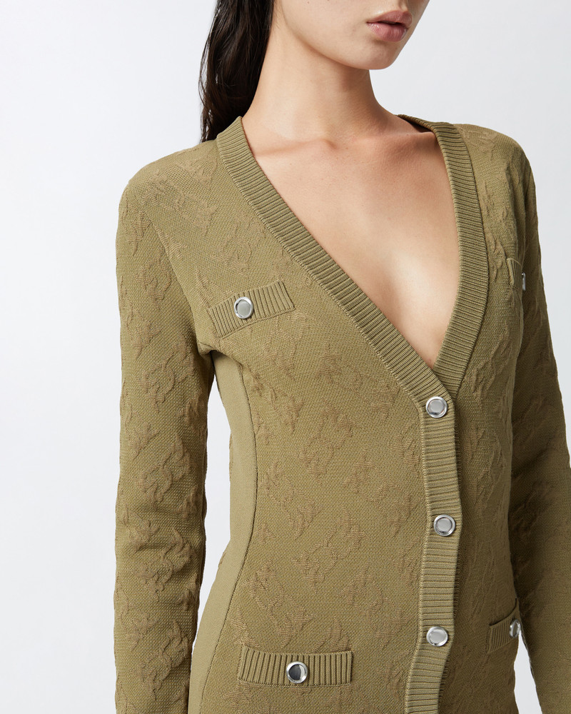 JACQUARD LOGO KNITTED CARDIGAN DRESS 5