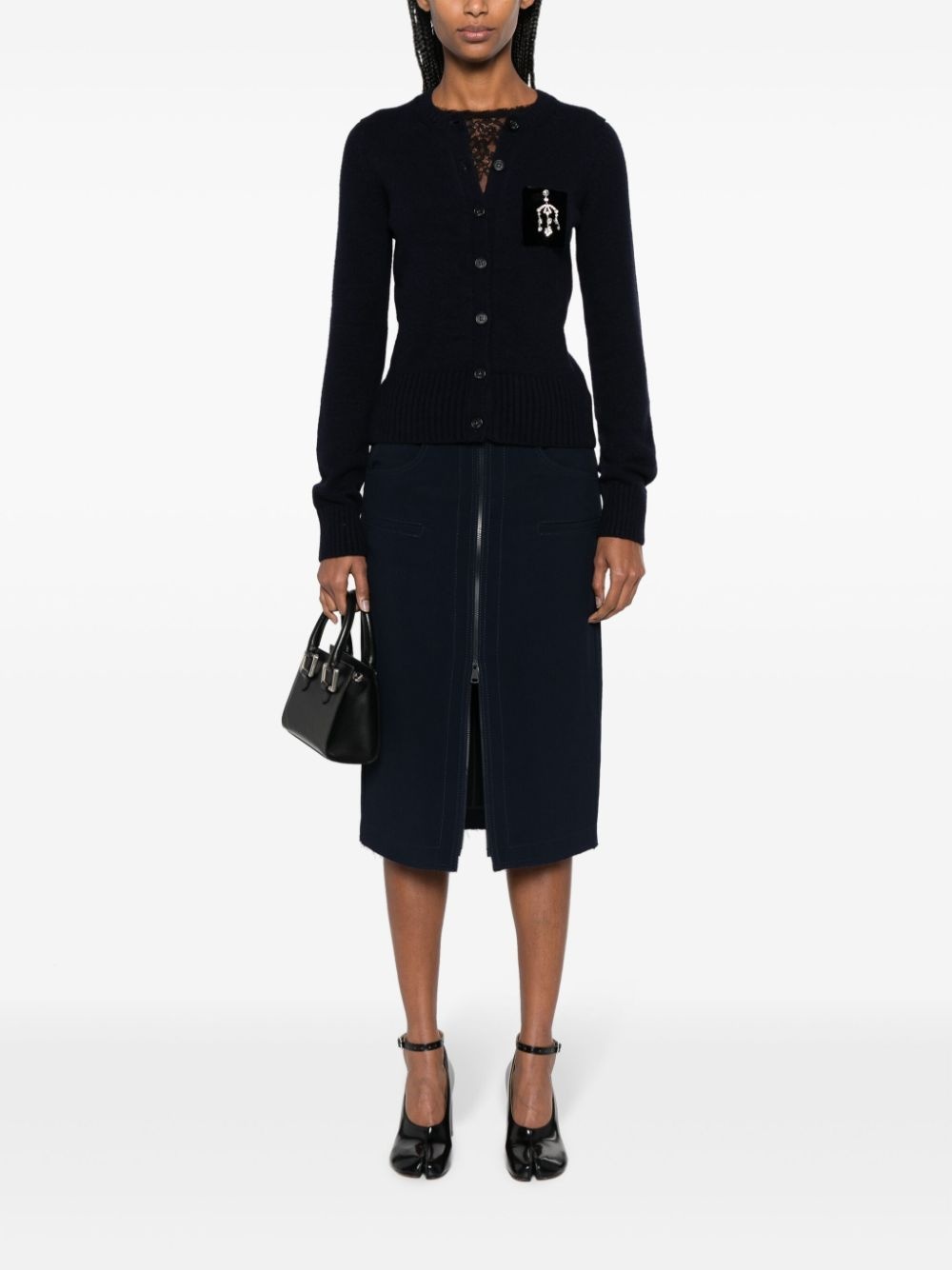 zip-up midi pencil skirt - 2