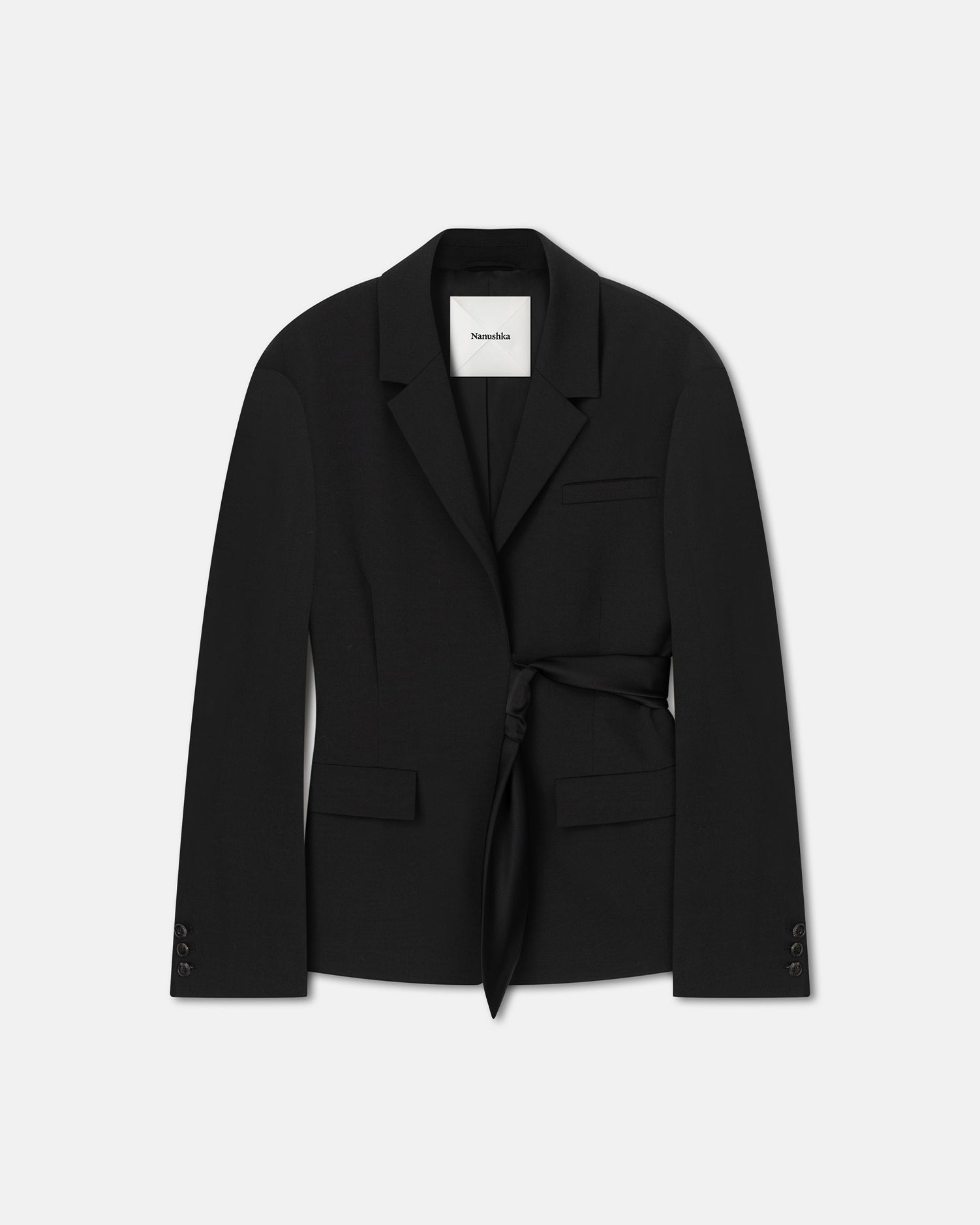 Twill Wrap Blazer - 1