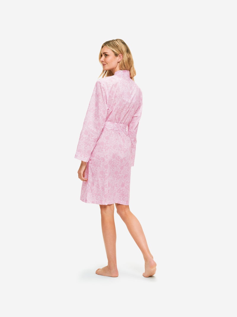 Women's Dressing Gown Nelson 89 Cotton Batiste Pink - 7