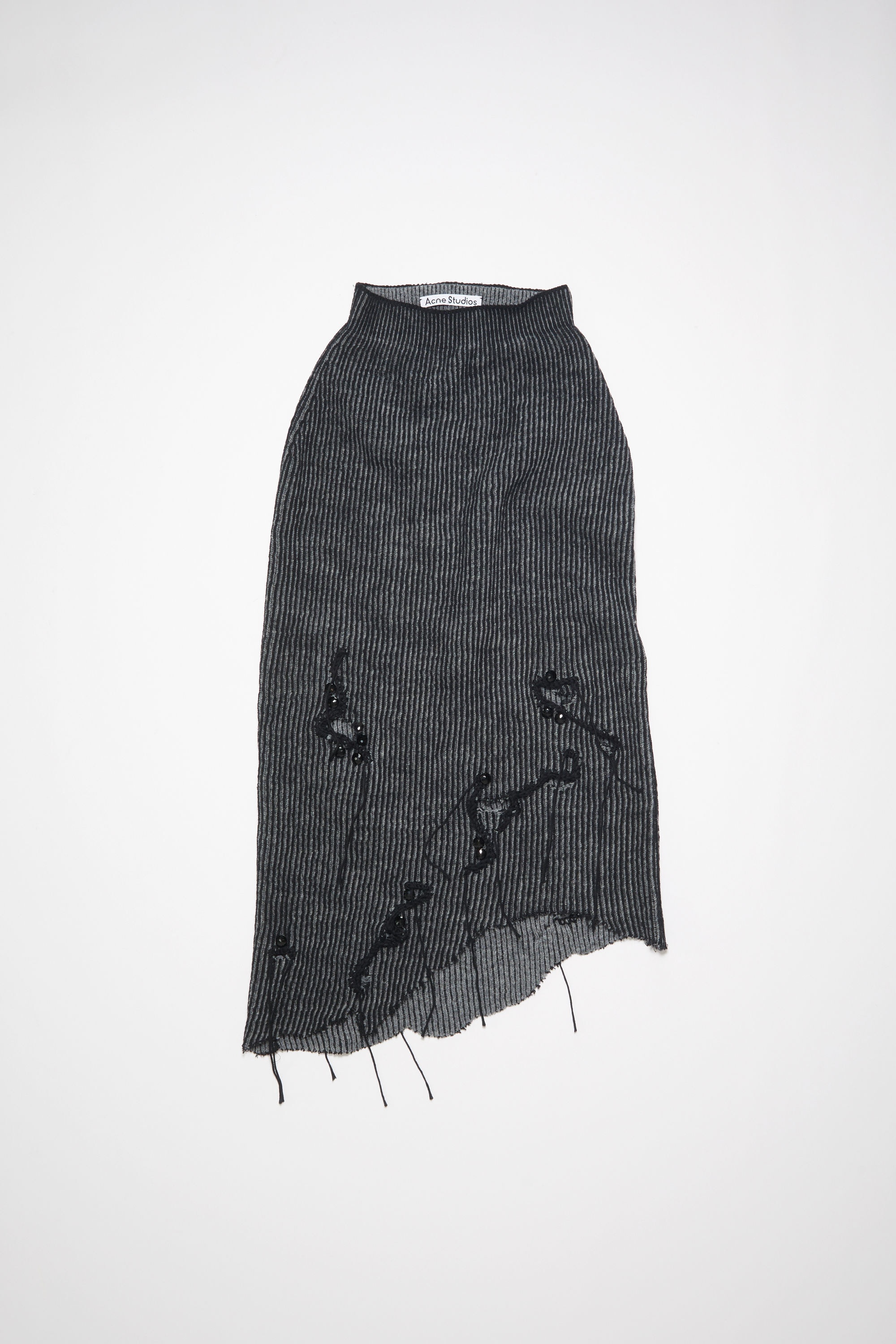 Asymmetric distressed skirt - Anthracite grey - 6