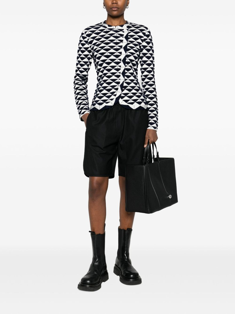 EMPORIO ARMANI geometric-print fitted jacket outlook