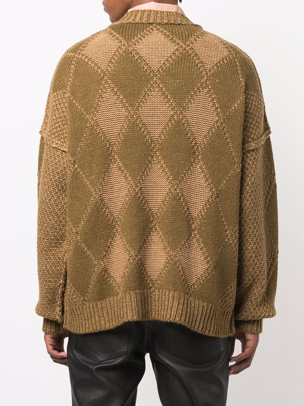 logo-appliqué argyle-knit jumper - 4