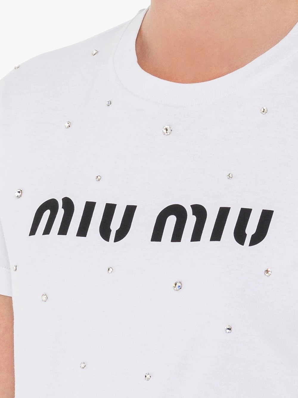 logo rhinestone T-shirt - 5