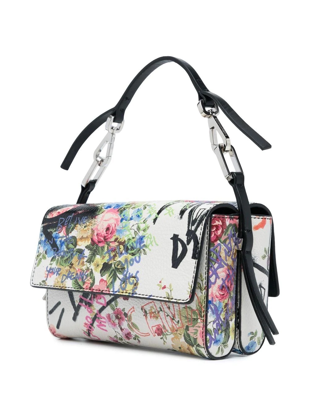 floral graffiti-print crossbody bag - 3