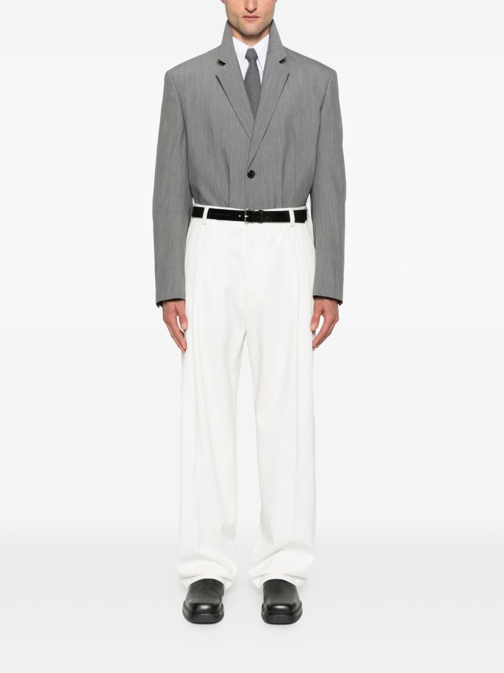 PLEATED WIDE-LEG TROUSERS - 4