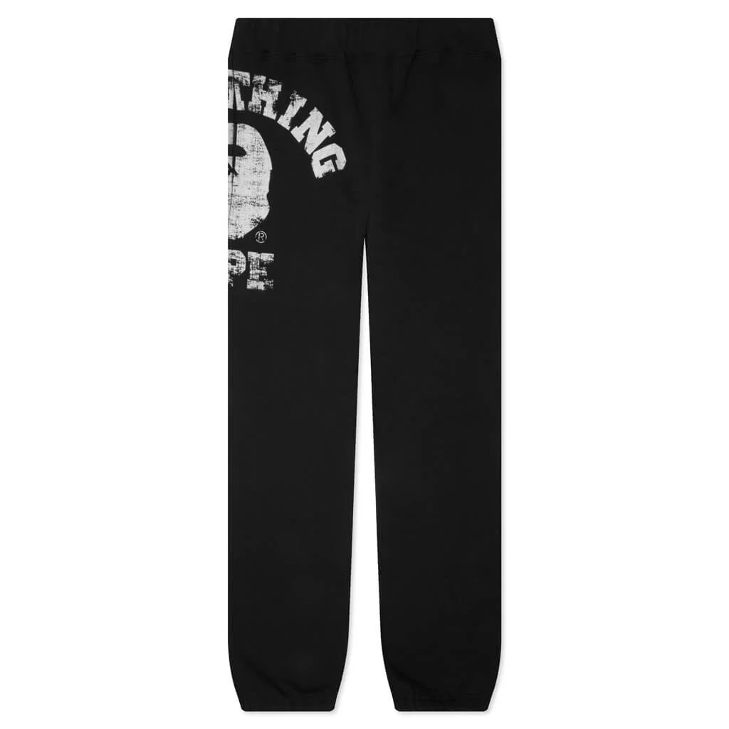 BIG COLLEGE SWEAT PANTS - BLACK - 1