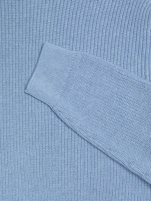 August Rib Cotton Sweater Bluemelange - 3