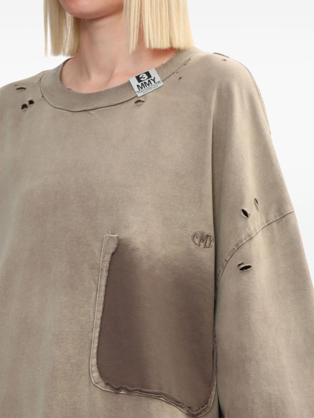 distressed-effect T-shirt - 5
