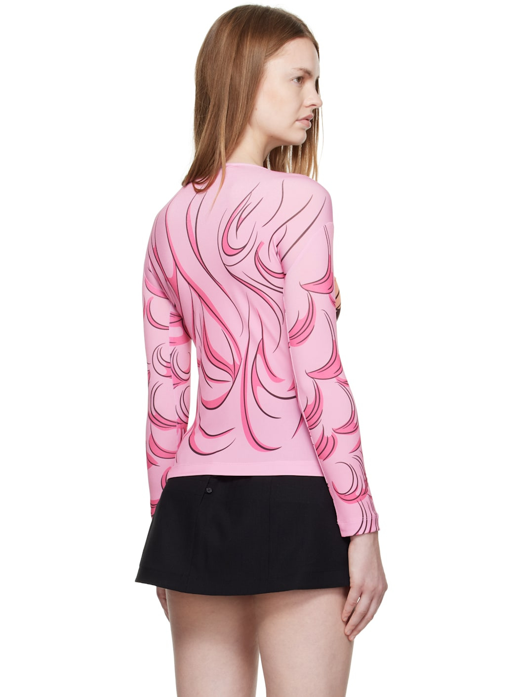 SSENSE Exclusive Pink Long Sleeve Crying Girl T-Shirt - 3