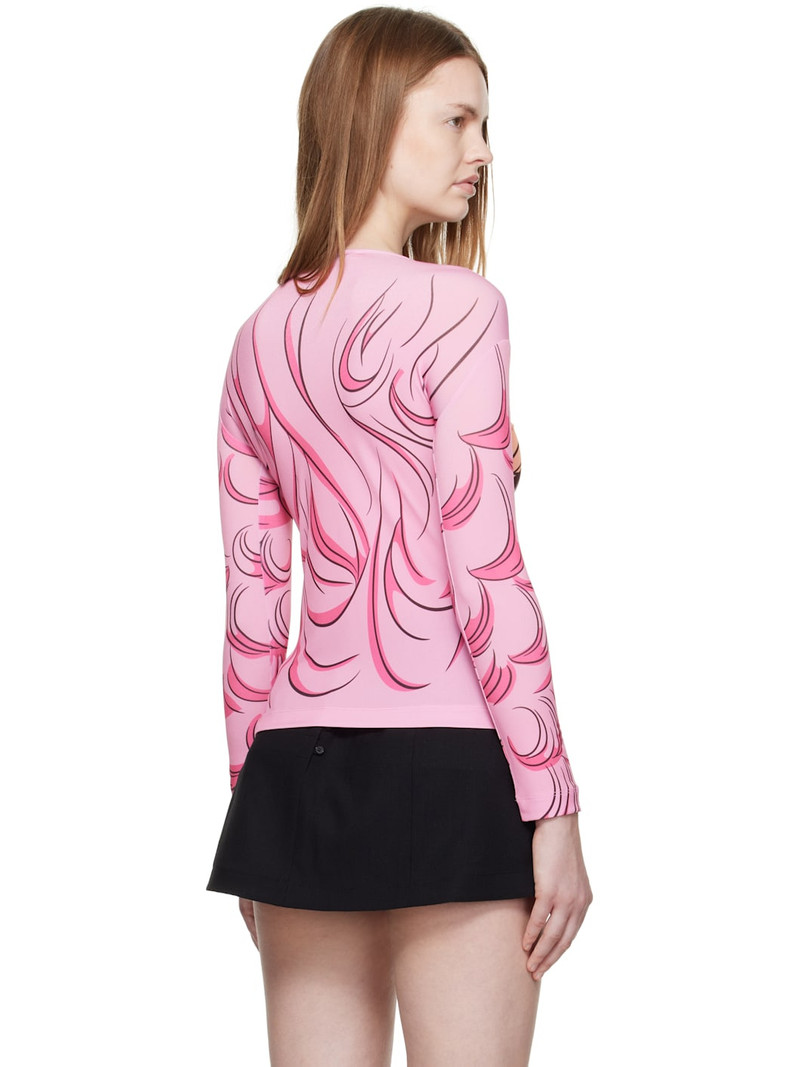 SSENSE Exclusive Pink Long Sleeve Crying Girl T-Shirt 3