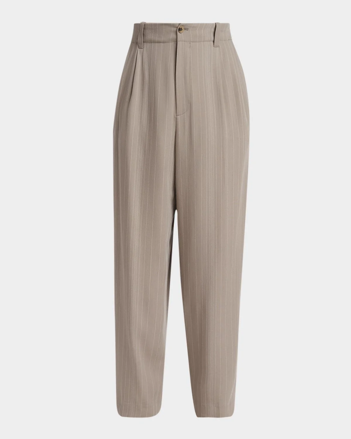 Men's Hairline Stripe Pleated Wide-Leg Trousers - 1