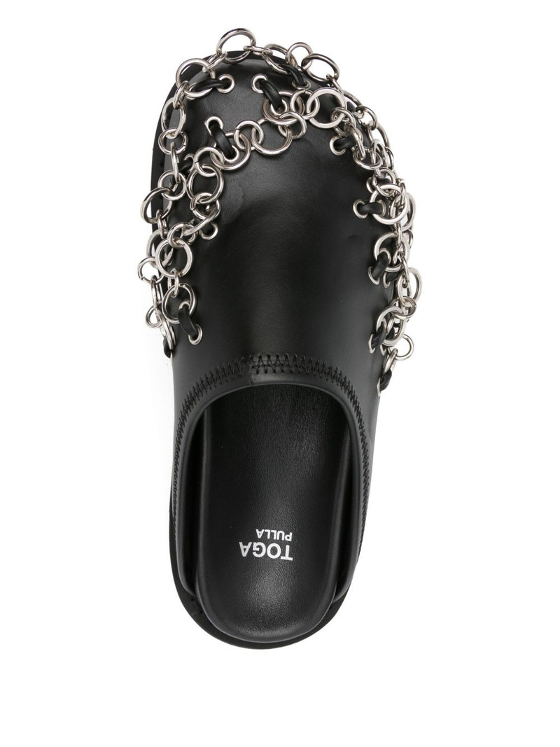 chain-embellished leather mules 4