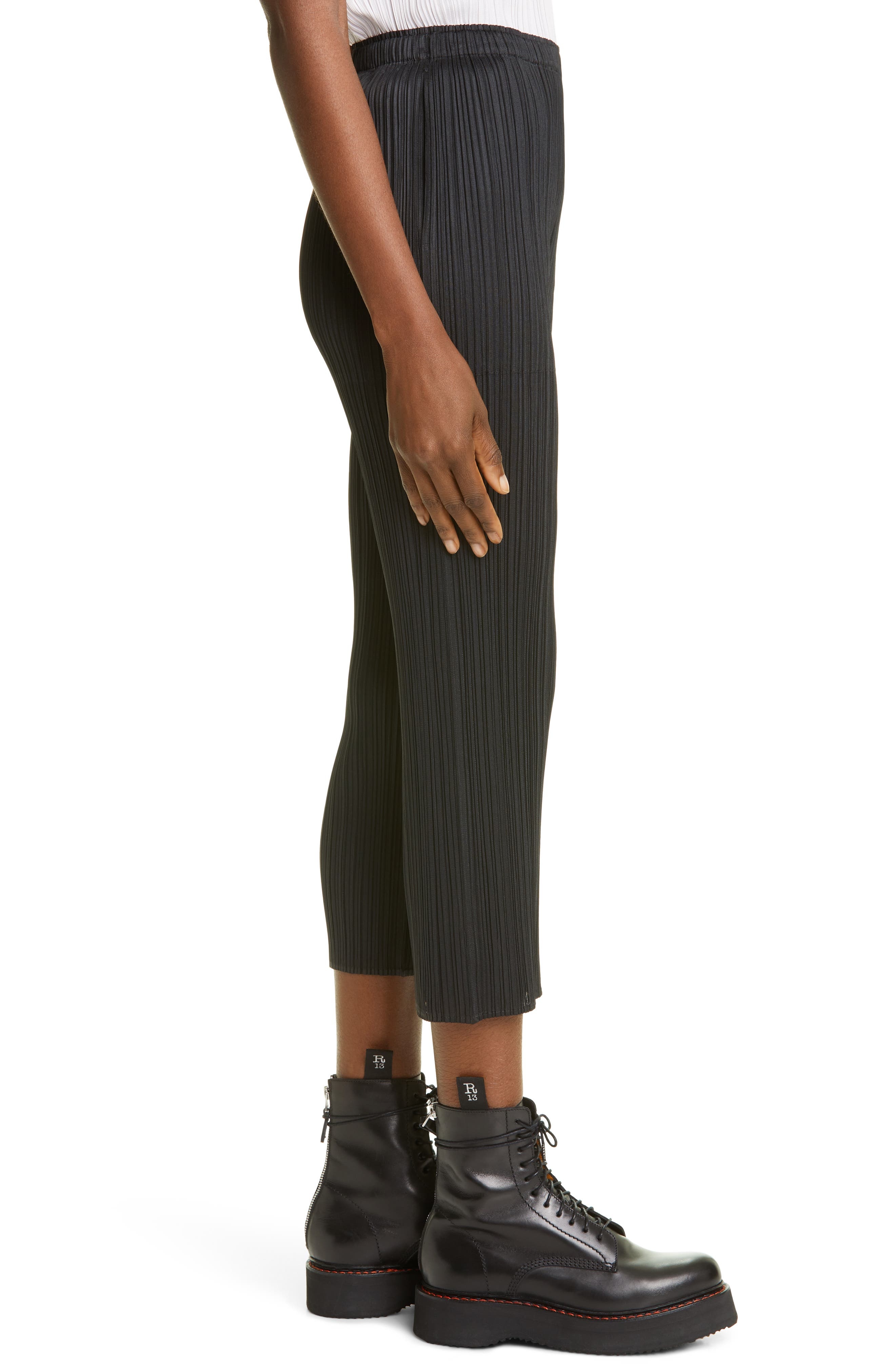 Pleats Please Issey Miyake Pleated Crop Skinny Pants in Black at Nordstrom - 3
