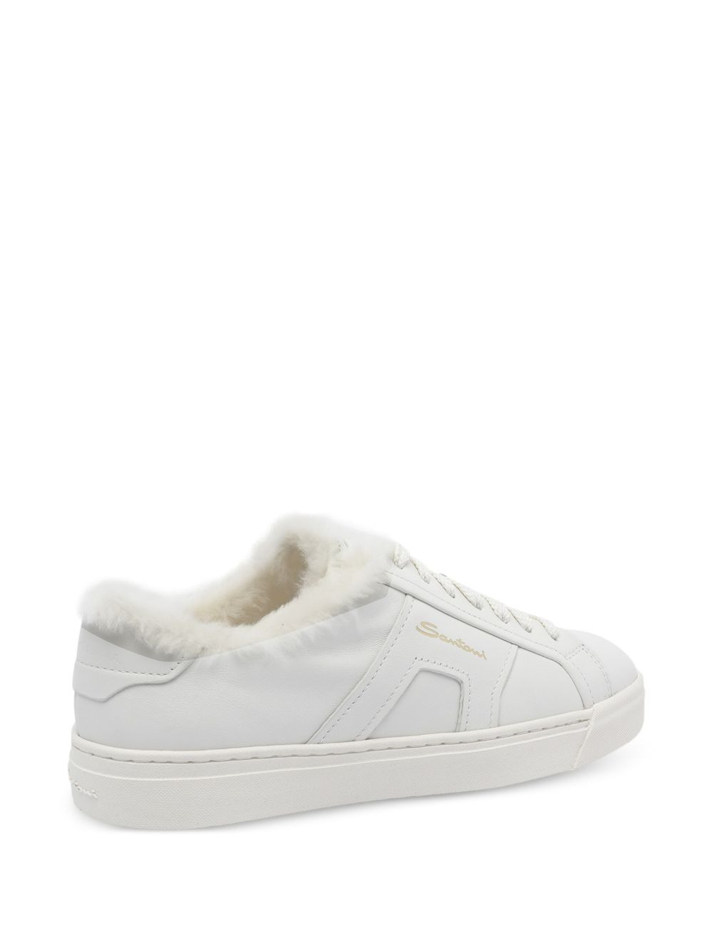 faux-fur leather sneakers - 3