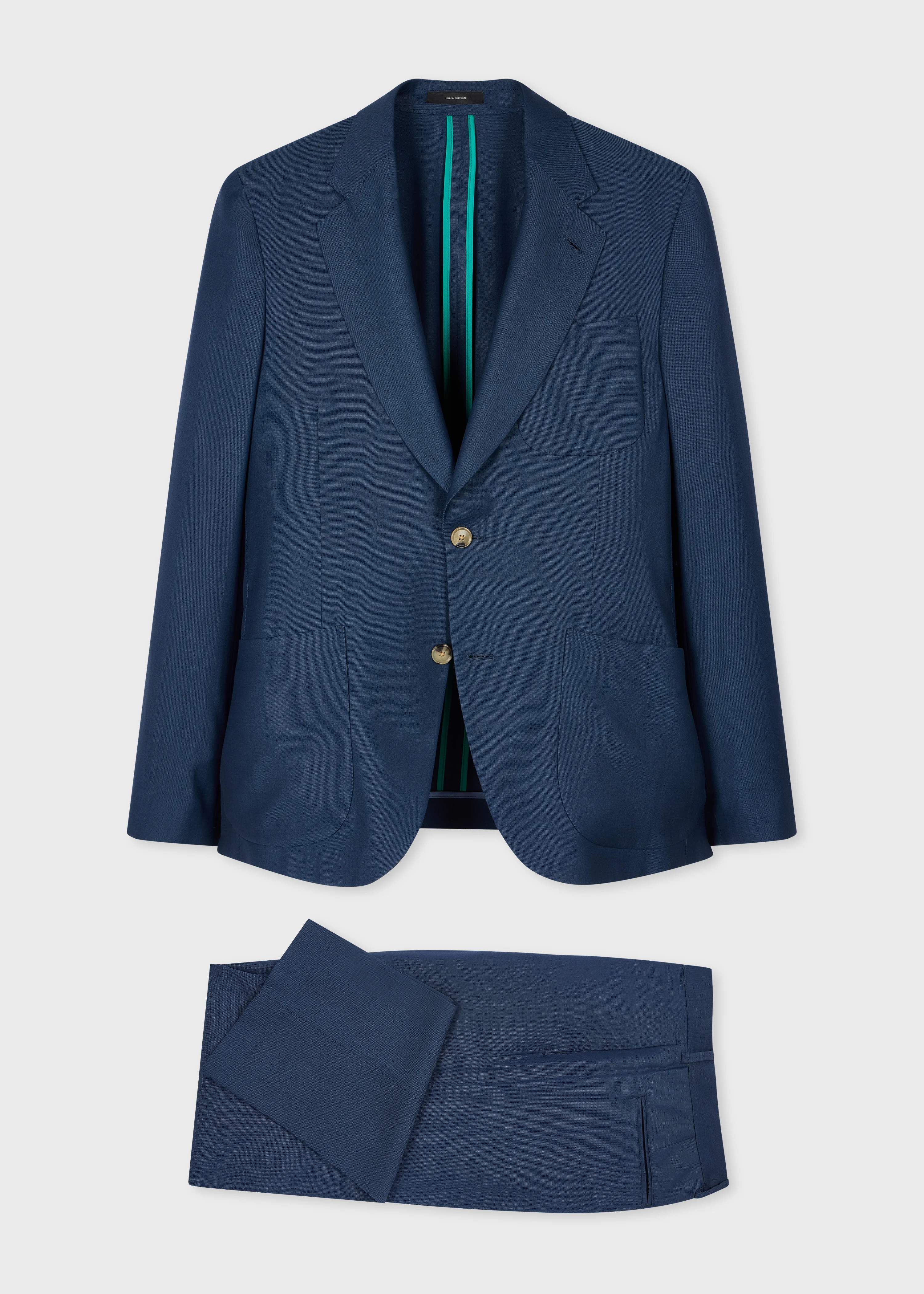 Navy Wool-Viscose Two-Piece Suit - 1