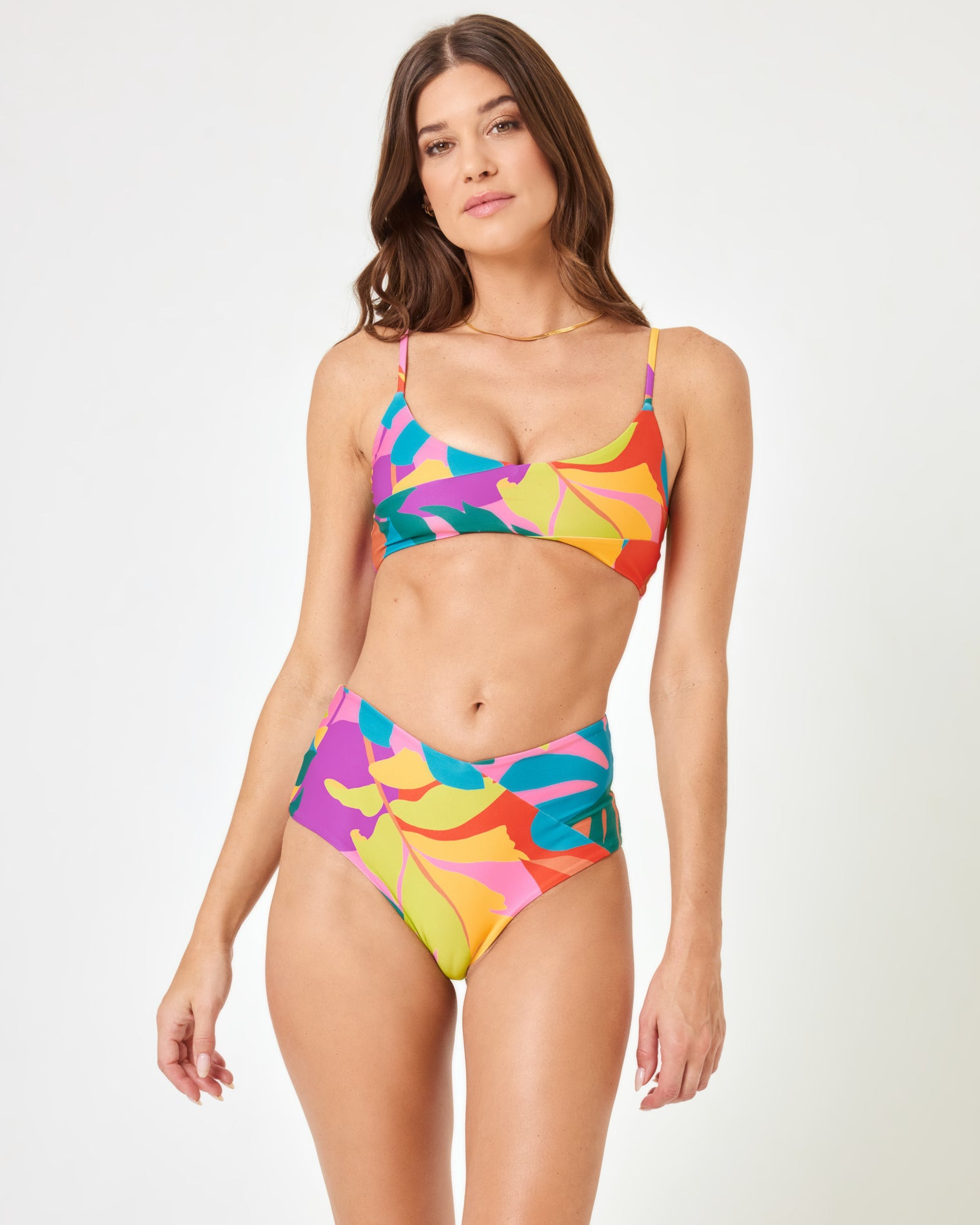 Printed High Tide Bikini Top - 1
