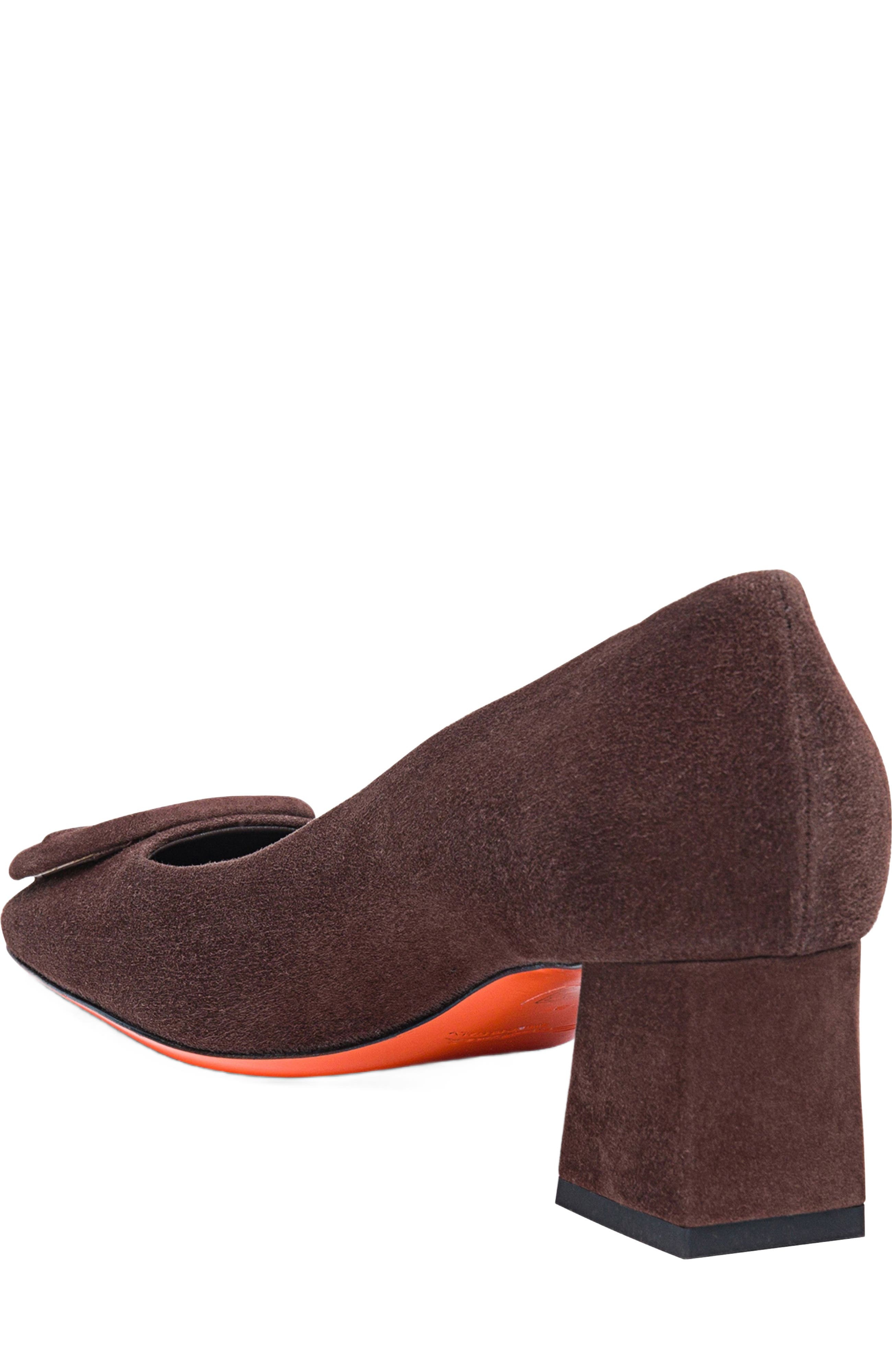Santoni Women's Hasmig Tonal Buckle Suede Pump in Brown at Nordstrom - 3